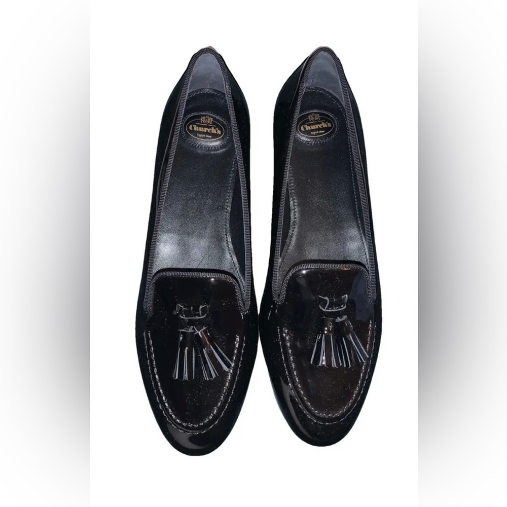 Church’s patent leather Nina loafers